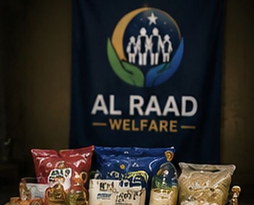 Food packages prepared for distribution to families