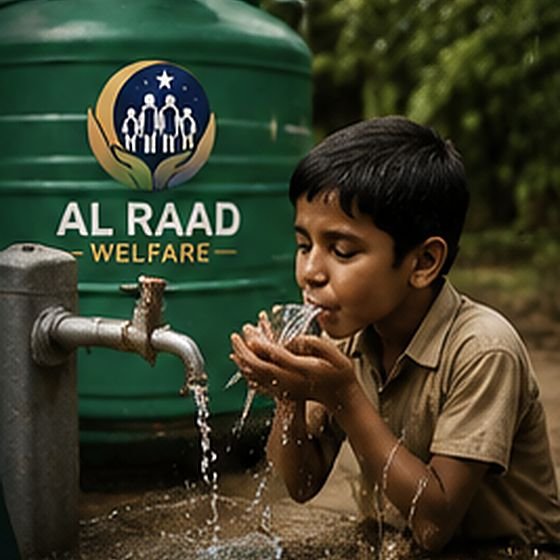 A child drinking from a clean water point