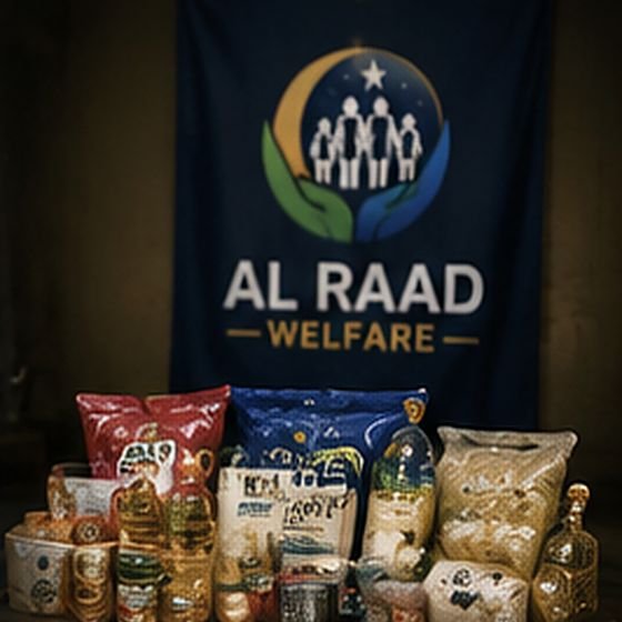 Food packages prepared for distribution to families
