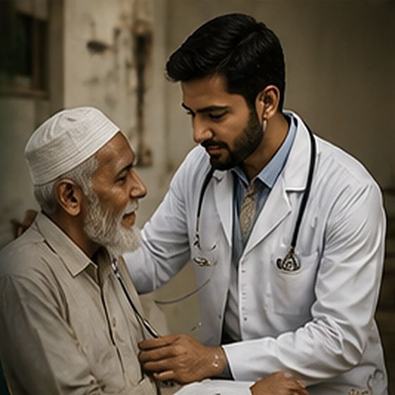 A community health check-up for an elderly resident