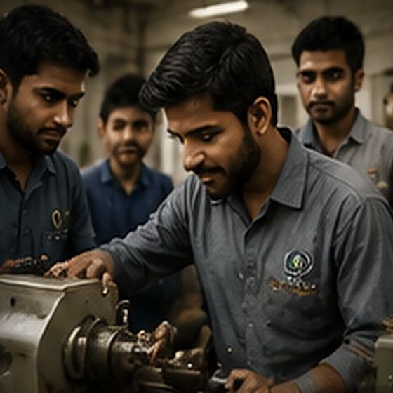 Young people during a vocational training session